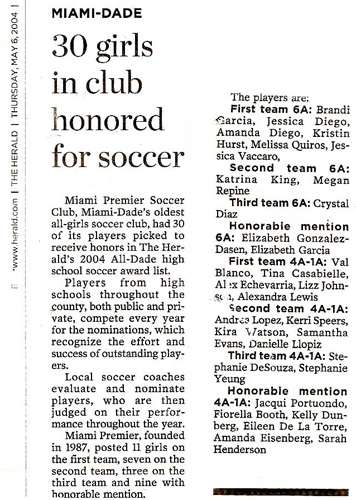 30 Girls in Club Honored for Soccer